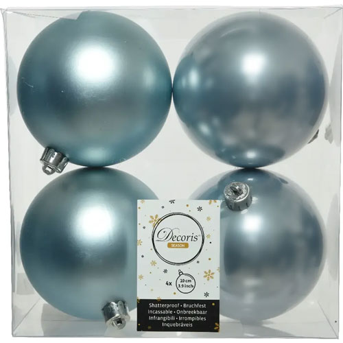 Foto de Esfera navidad KMK 22290 10cm azul brumoso con 4 piezas 