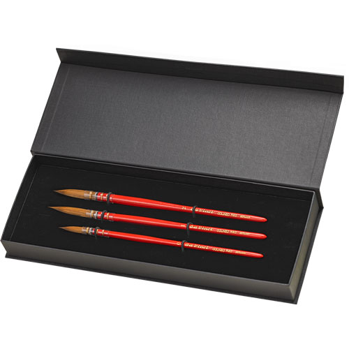 Foto de Estuche Da Vinci Colineo Red Con 3 Pinceles 