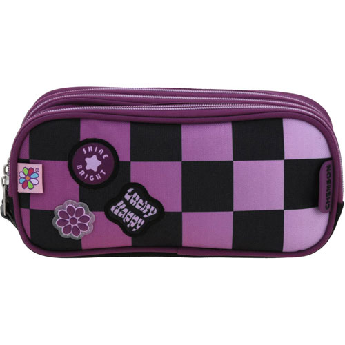 Foto de Estuche Escolar Chenson Happy Girl Cuadros Negro 