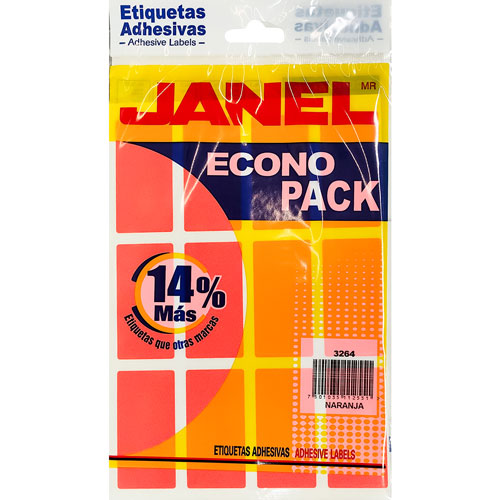 Foto de Etiqueta Para Oficina Janel Naranja con 96 Etq 32mmx64mm 