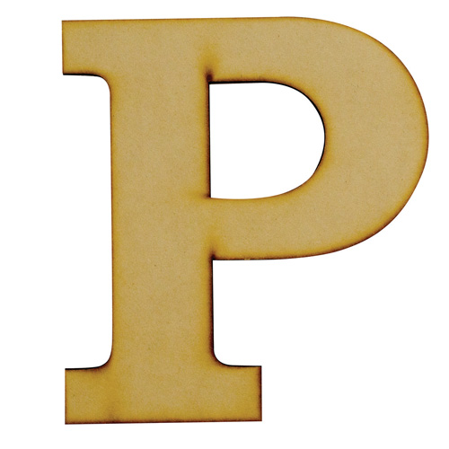 Muchas de las pequeñas letras de madera que componen la letra P
