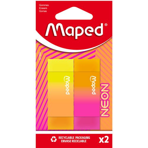 Foto de Goma Escolar Maped Neon 121900 2 Piezas 