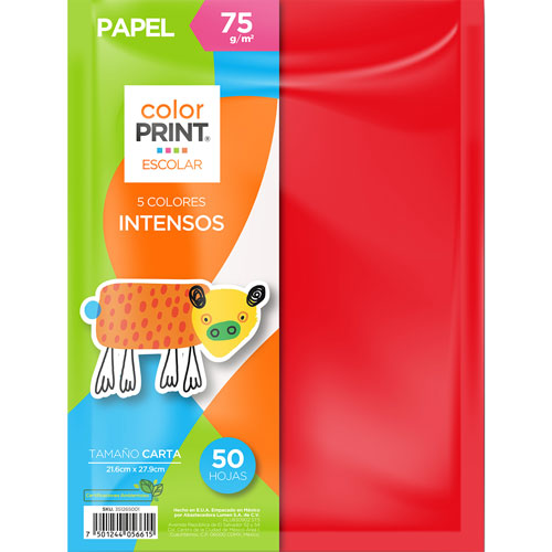 Foto de Hojas De Color Color Print T/C 75G Con 50 Hojas 5 Colores Intensos 