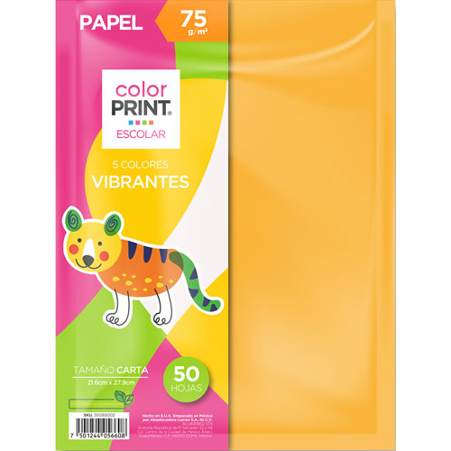 Foto de Hojas De Color Color Print T/C 75G Con 50 Hojas 5 Colores Vibrantes 