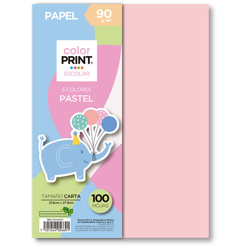 Foto de Hojas De Color Color Print T/C 90 G Con 100 Hojas 5 Colores Pastel 