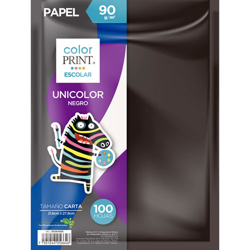Foto de Hojas de Color Print Con 100 Hojas Color Negro 