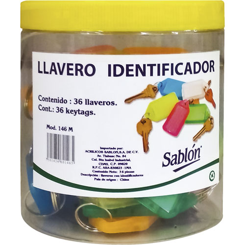 IDENTIFICADOR DE LLAVES SABLÓN BOTE CON 36, Sablón