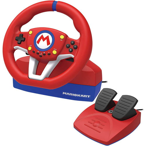 Foto de Mini volante y pedales Hori Pro Mini Mario Kart rojo 