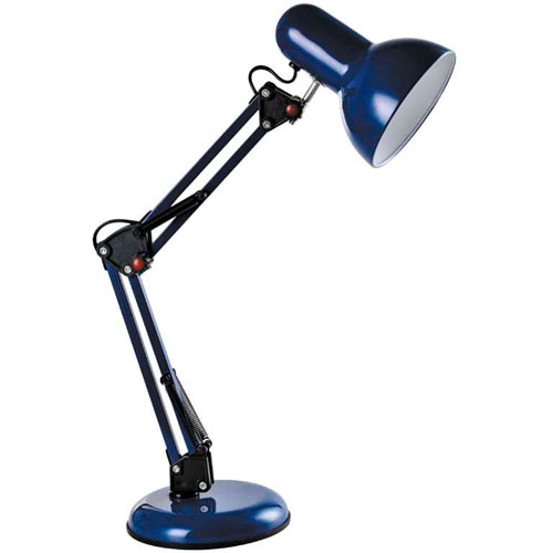 Foto de Lampara Para Escritorio Aries Con Brazo Flexible Color Azul 