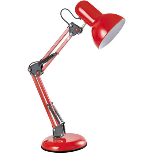 Foto de Lampara Para Escritorio Aries Con Brazo Flexible Color Roja 