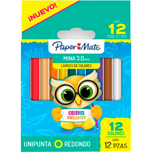 Foto de Lapices De Colores Paper Mate Pequeños Unipunta 0.3Mm Con 12 