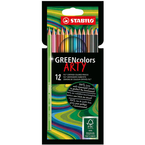 Foto de Lapices De Colores Stabilo Arty Green Con 12 Surtidos 