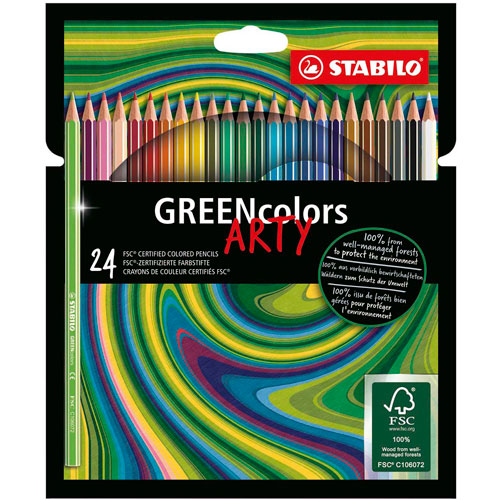 Foto de Lapices De Colores Stabilo Arty Green Con 24 Surtidos 