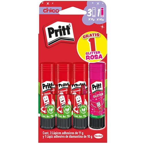 Foto de Lapiz Adhesivo Pritt 11G 3P+10G Rosa Con 4 