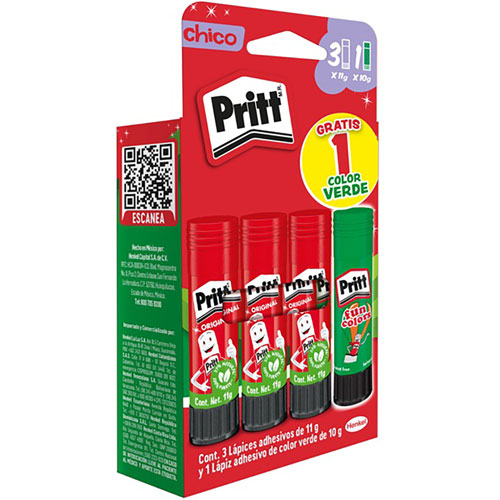 Foto de Lapiz Adhesivo Pritt 11G 3P+10G Verde Con 4 
