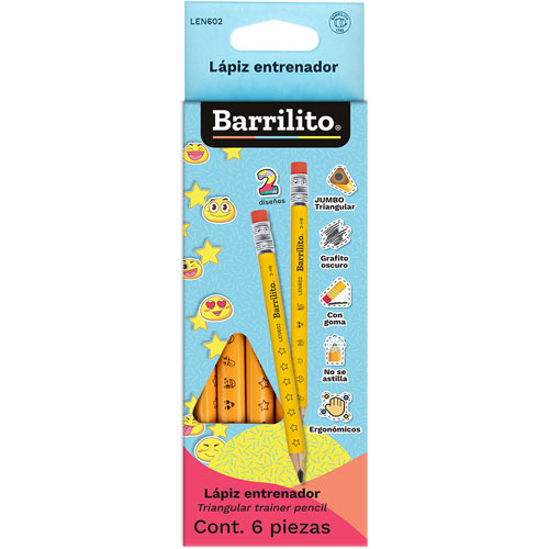 Foto de Lapiz Escolar Barrilito Len602 Caritas Con 6 Piezas 