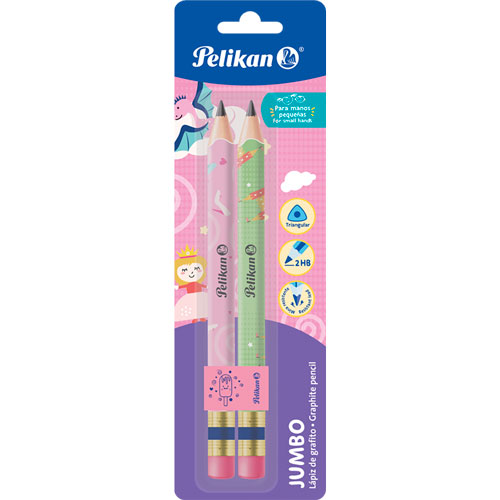 Foto de Lapiz escolar Pelikan Diseño Jumbo Triang #2 Hb con 2 piezas 