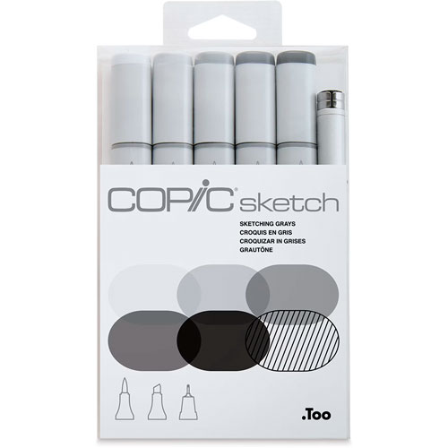 Foto de Marcador Copic Sketch Sketching Grays Con 6 