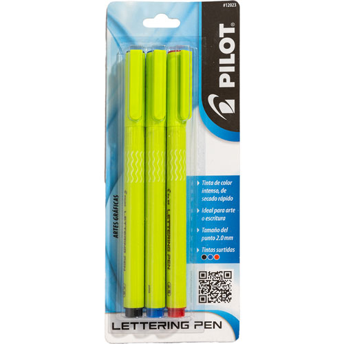 Foto de Marcador para Caligrafi Pilot Lettering Pen 2.0mm con 3 Surtido 