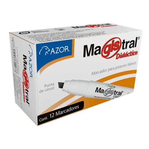 Foto de Marcador Para Pizarrón Negro Caja con 12 Piezas Marca Magistral 