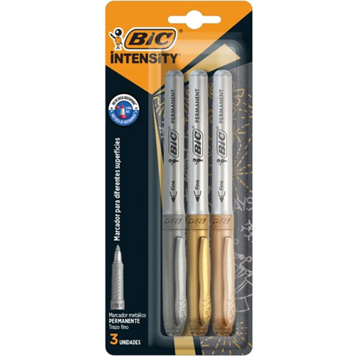 Foto de Marcador Permanente Bic Intensity Metalico Con 3 Surtido 