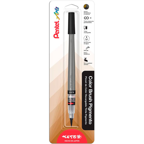 Foto de Marcador Tinta Permanente Color Brush Color Negro 