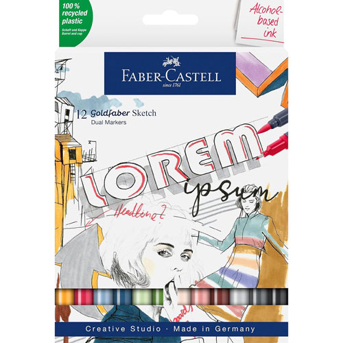 Foto de Marcadores Faber-Castell Goldfaber Sketch Doble Punta con 12 