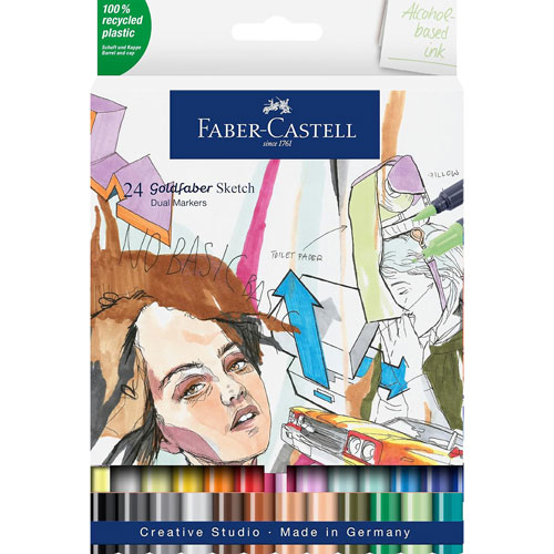 Foto de Marcadores Faber-Castell Goldfaber Sketch Doble Punta con 24 