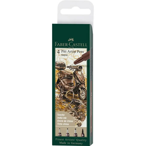 Marcadores Faber-Castell Pitt Artist Pen Sepia Con Lumen