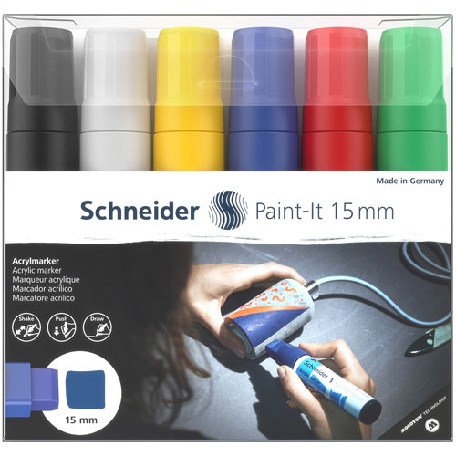 Schneider Paint- 310 - Set di 6 pennarelli acrilici con | WhichOne