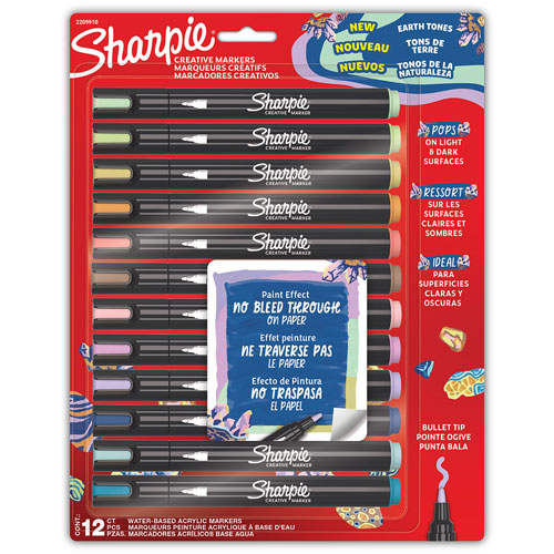 Foto de Marcadores Sharpie Acrilicos Punta Bala Tonos Naturaleza Con 12 Piezas 