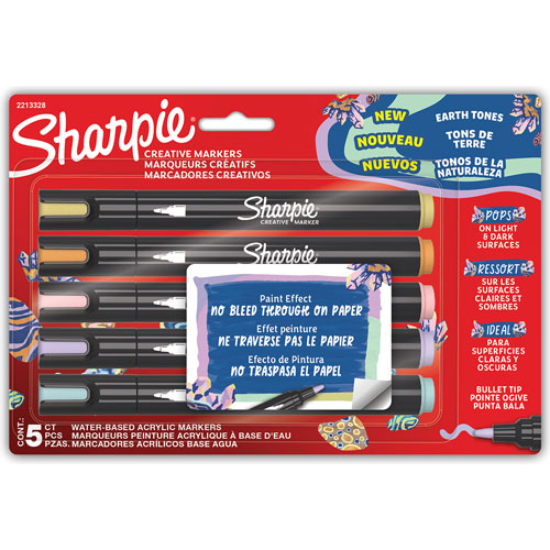 Foto de Marcadores Sharpie Acrilicos Punta Bala Tonos Naturaleza Con 5 Piezas 