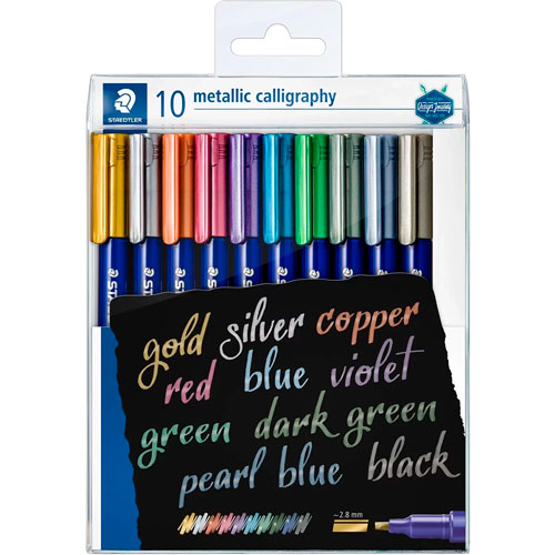 Foto de Marcadores Staedtler Caligraphy Metalicos Blister Con 10 