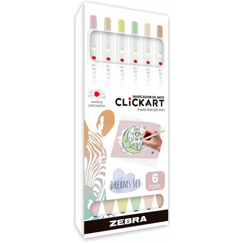 Foto de Marcadores Zebra Clickart Pastel Dreams Paquete Con 6 Piezas 