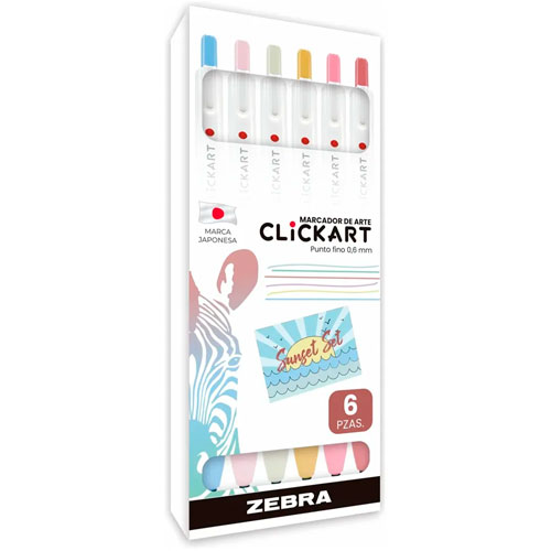 Foto de Marcadores Zebra Clickart Pastel Sunset Paquete Con 6 Piezas 