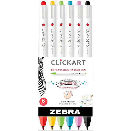 Foto de Marcadores Zebra Clickart Vivid Paquete Con 6 Piezas 