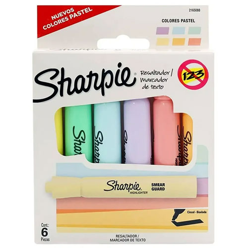 Foto de Marcatextos Sharpie Tank Cincel Pastel con 6 piezas surtidos 