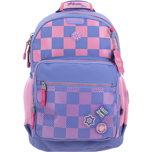 Foto de Mochila Escolar Chenson Happy Girl Cuadros Morado 