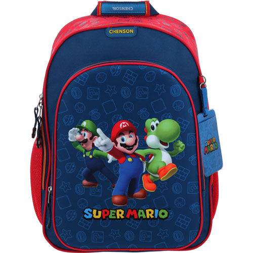Foto de Mochila Escolar Chenson Mario Bros Y Luigi Azul 