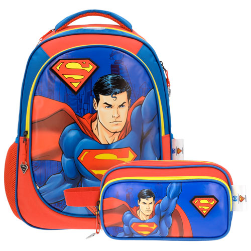 Foto de Mochila Escolar Dc Superman Set Con 2 Azul/Rojo Yadatex 