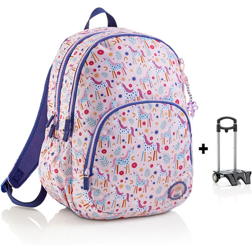 Foto de Mochila Escolar Mqr Oslo Unicorn Triple Con Ruedas 