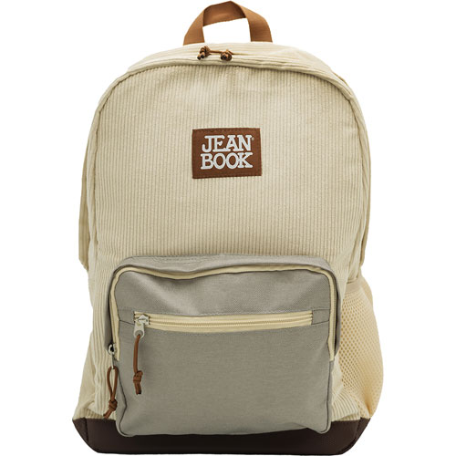 Foto de Mochila Escolar Norma Jean Book Pana Blanco 