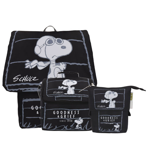 Foto de Mochila Escolar Peanuts Set Con 3 Negro Yadatex 