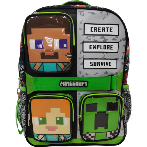 Foto de Mochila Escolar Ruz Minecraft Amigos Verde 