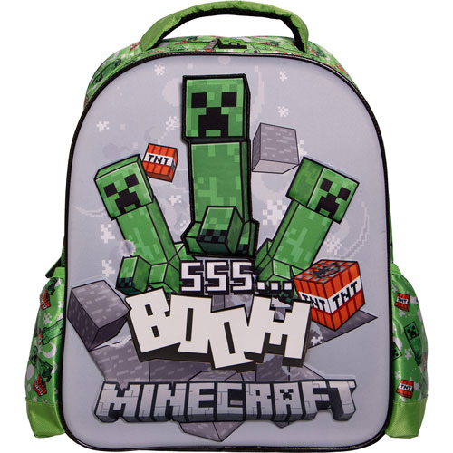 Foto de Mochila Escolar Ruz Minecraft Boom Verde 