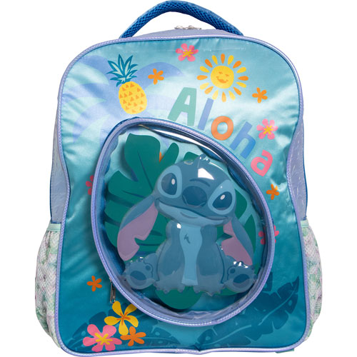 Foto de Mochila Escolar Ruz Stitch Flor Azul 