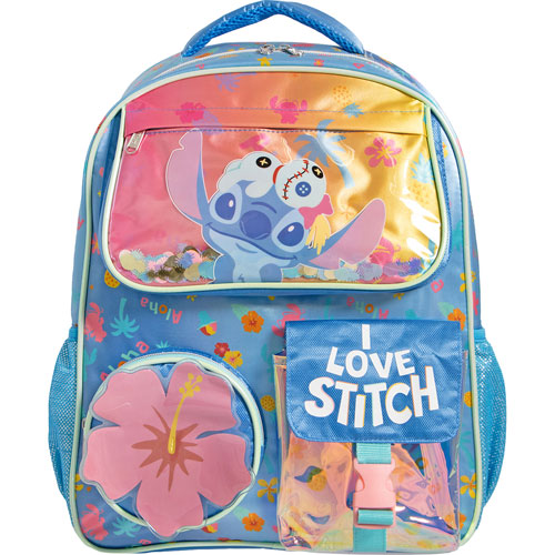 Foto de Mochila Escolar Ruz Stitch Hawai Azul 