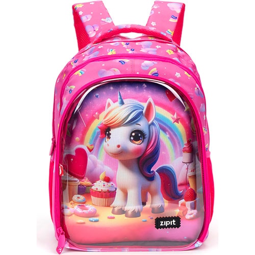 Foto de Mochila Escolar Zipit Clear Top Unicornio 