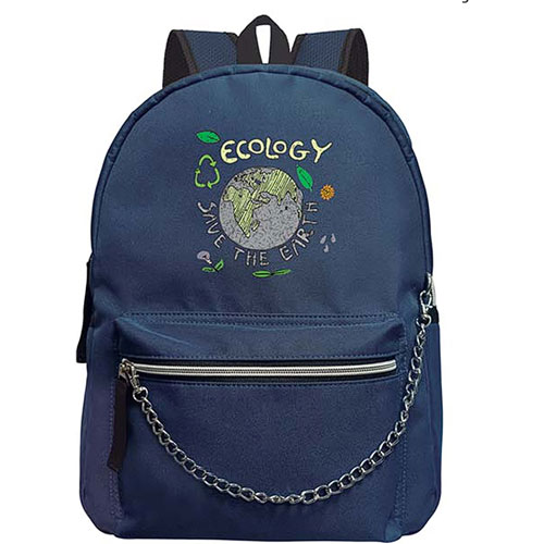 Foto de Mochila Juvenil Senfort Ecology con Cadena Azul 