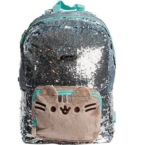 MOCHILA YADATEX PUSHEEN LENTEJUELA PLATA